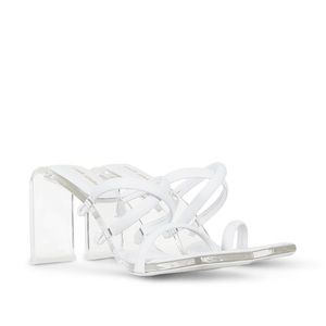 Cult Gaia Clear White Letta Heels